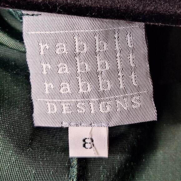 VTG 90s Rabbit Rabbit Burnout Velvet Dress Jacket Set 8 Maxi Whimsygoth Cottage - Picture 6 of 15